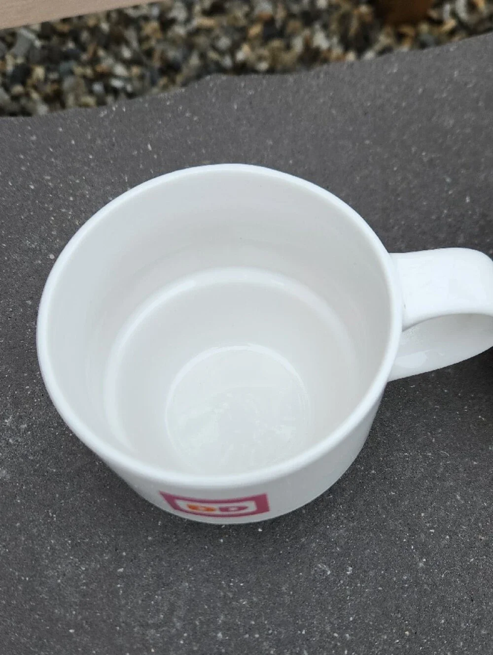 Vtg. Set Of 2 Dunkin-Inspired White Ceramic Coffee Mugs Set